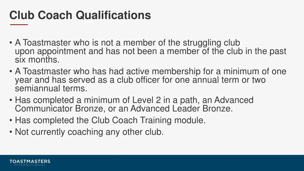 club coach qualifications