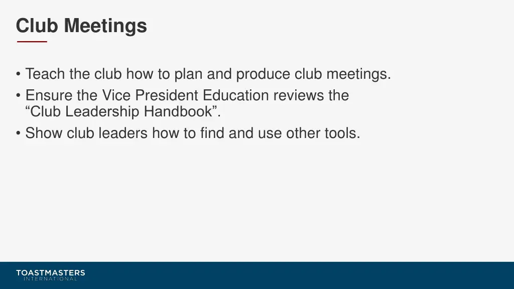 club meetings