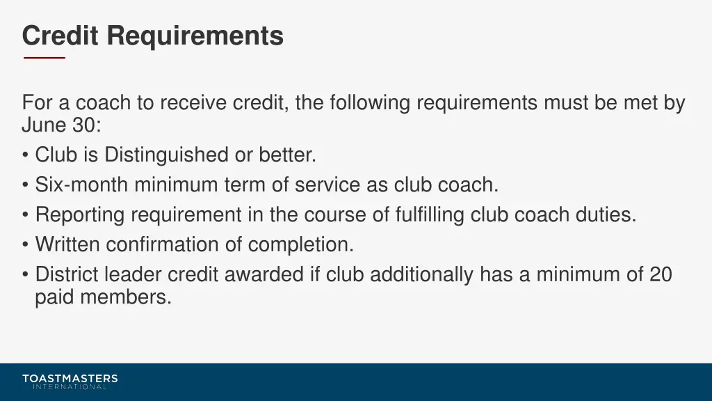 credit requirements