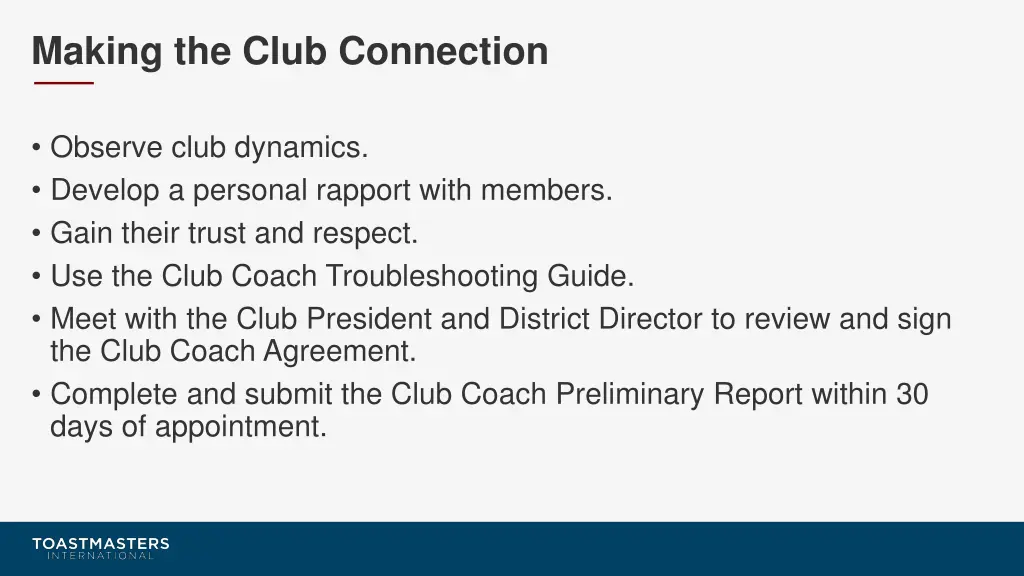 making the club connection