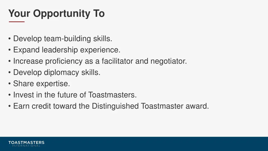 your opportunity to