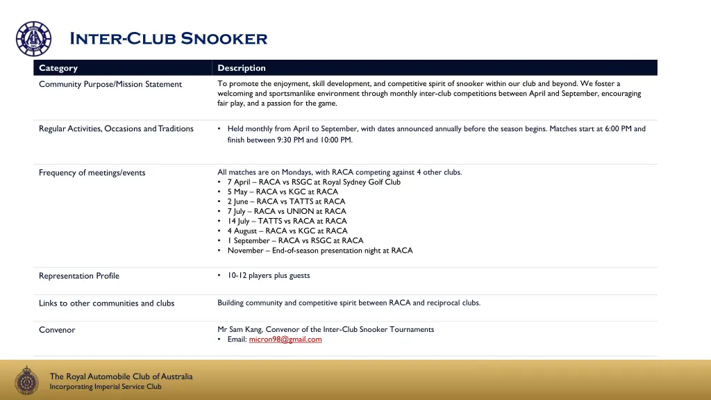 inter club snooker