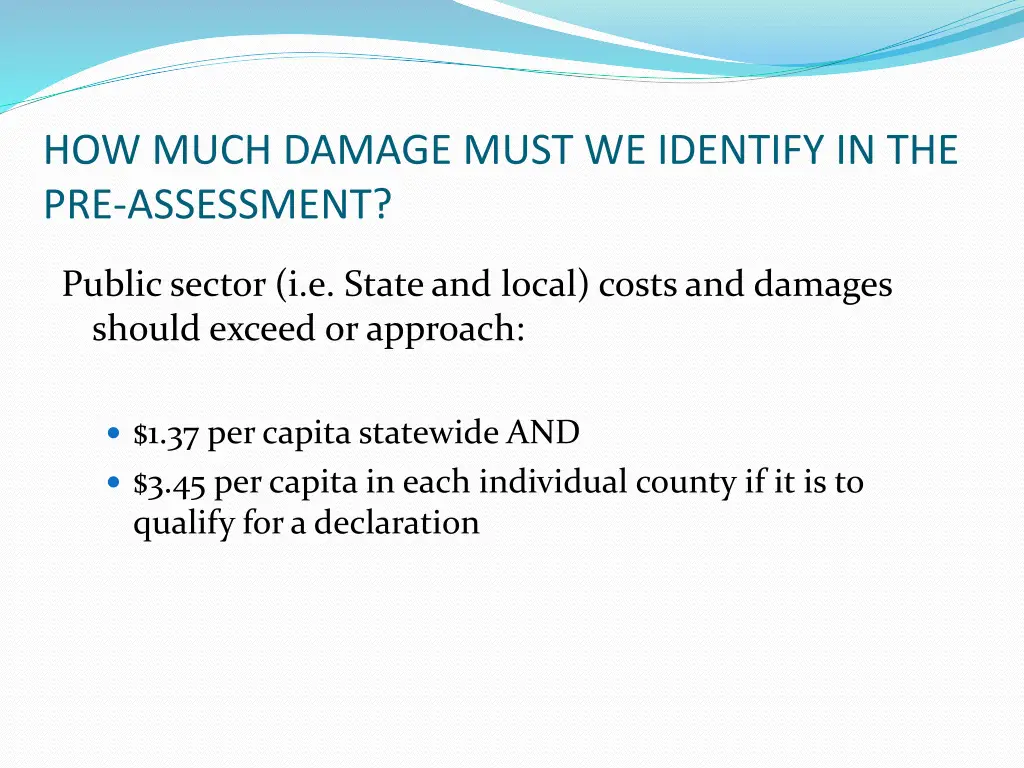 how much damage must we identify