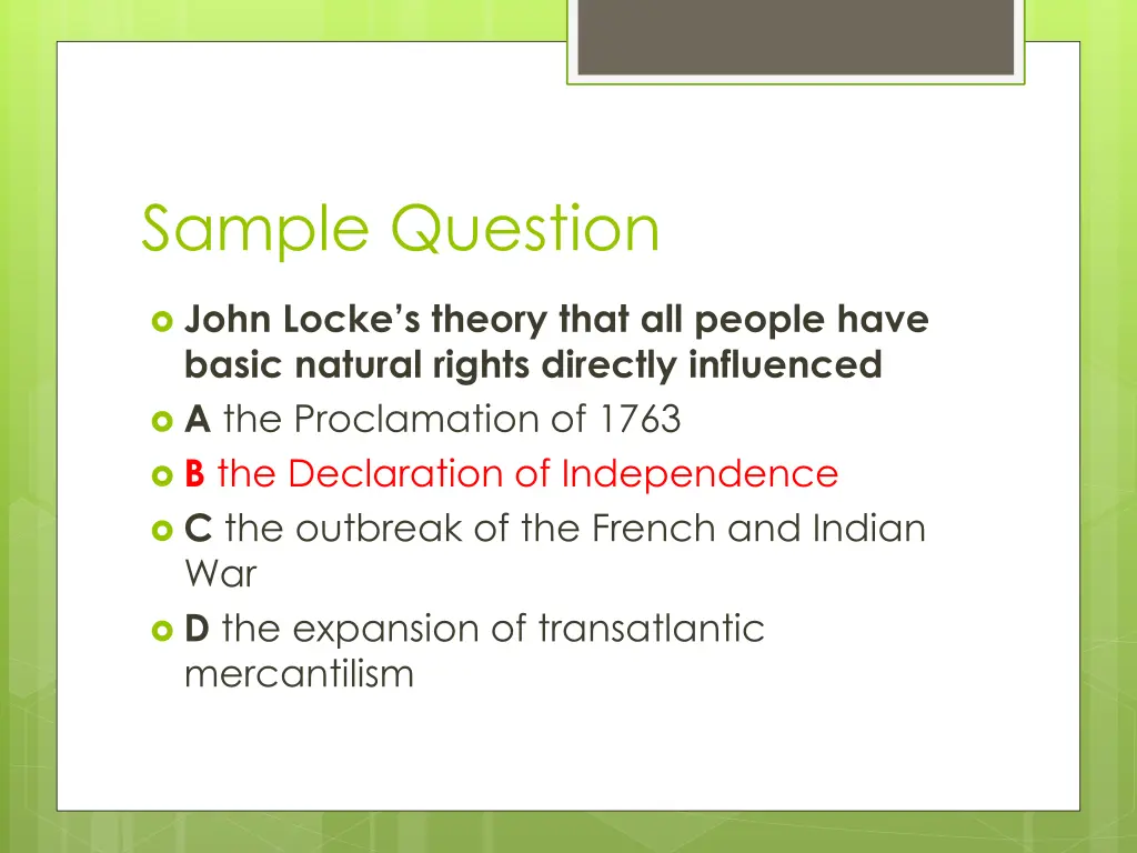 sample question 2