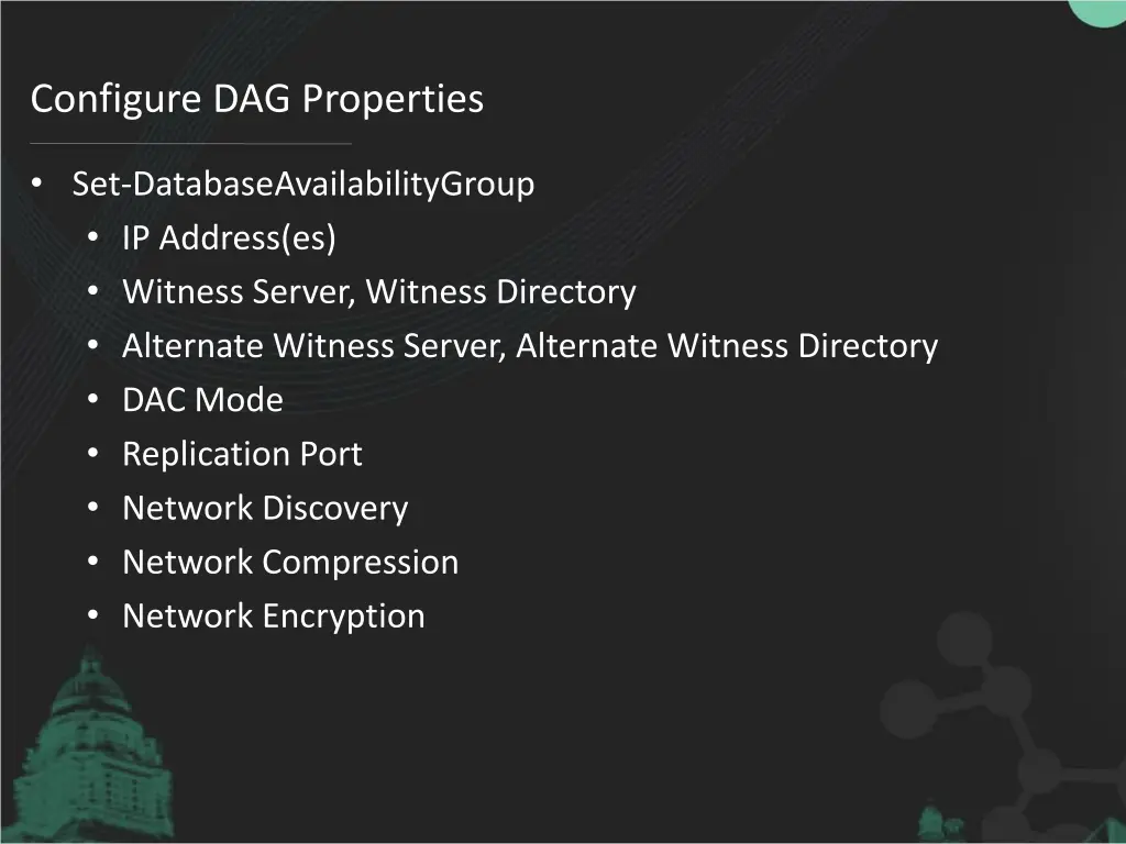 configure dag properties
