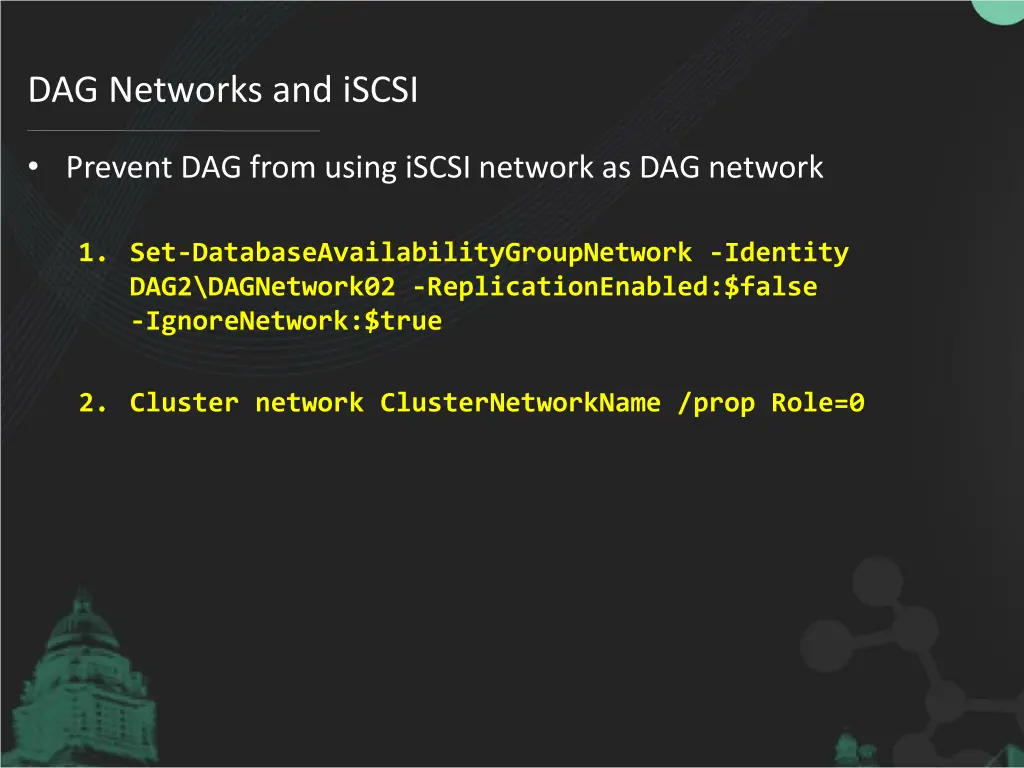 dag networks and iscsi
