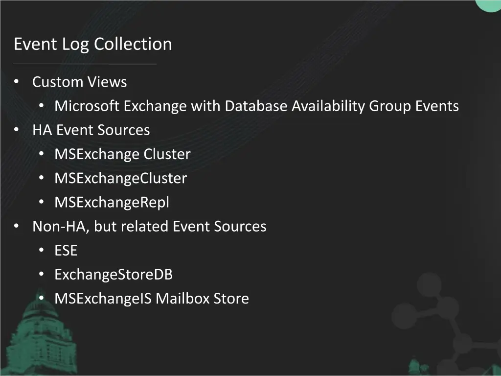 event log collection