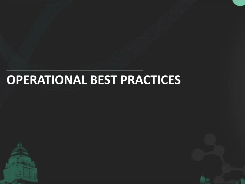 operational best practices