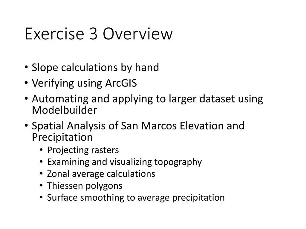 exercise 3 overview