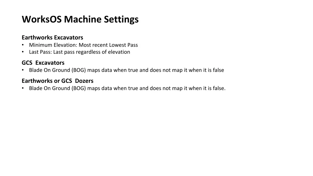 worksos machine settings