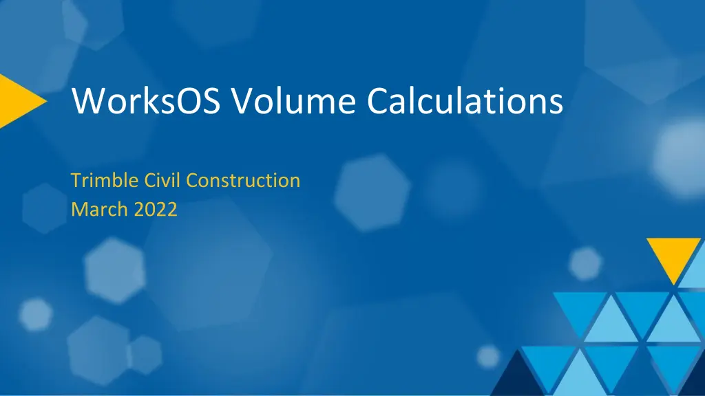 worksos volume calculations