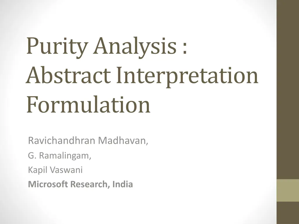 purity analysis abstract interpretation