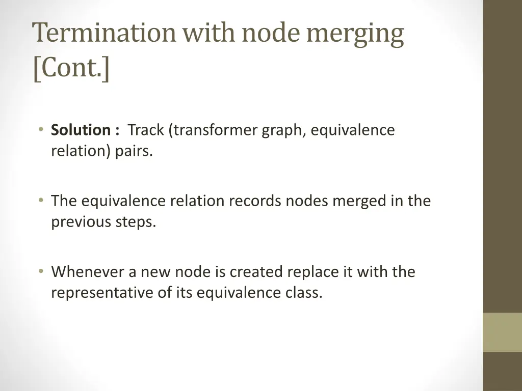 termination with node merging cont