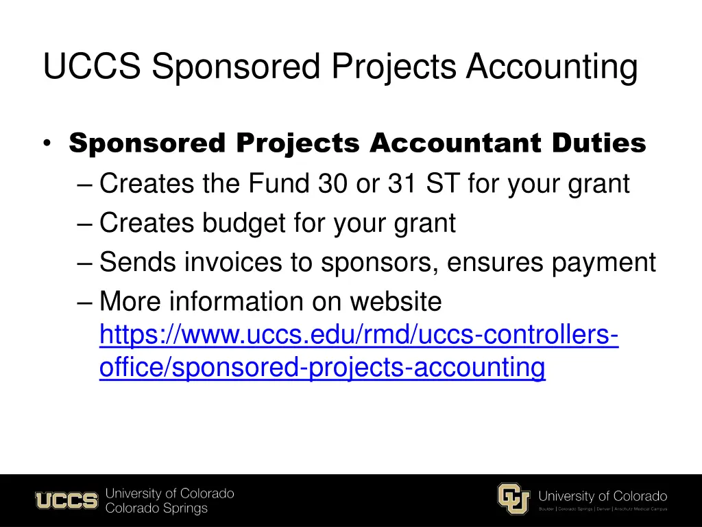 uccs sponsored projects accounting