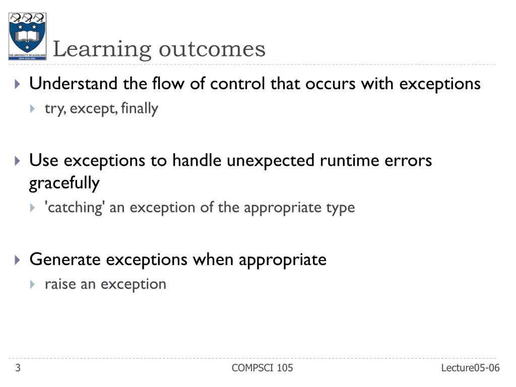 learning outcomes