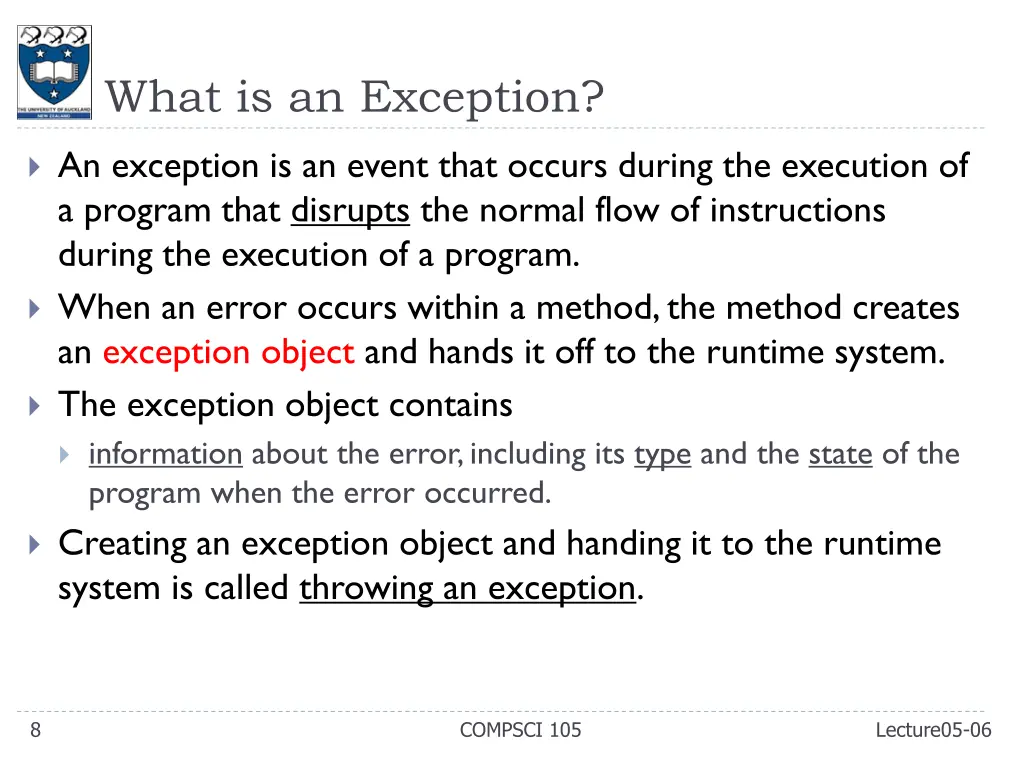 what is an exception