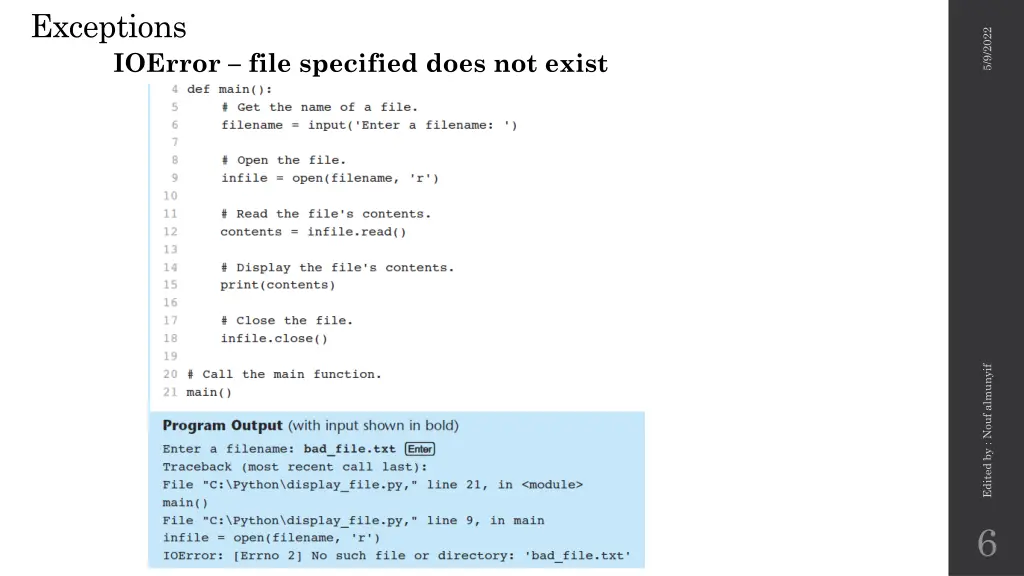 exceptions