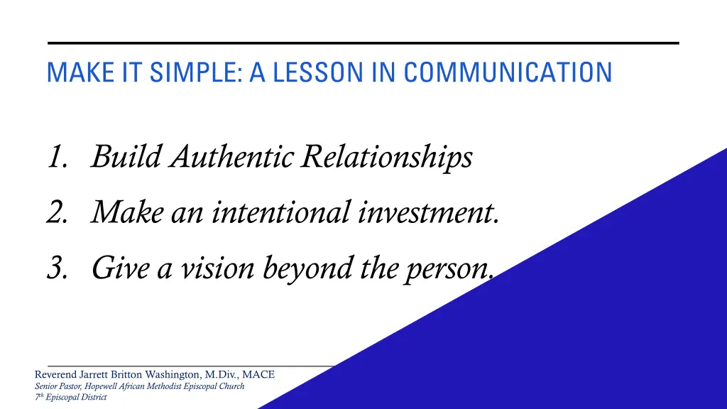 make it simple a lesson in communication