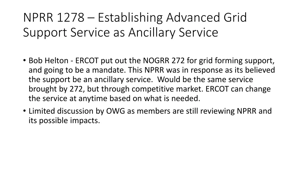 nprr 1278 establishing advanced grid support