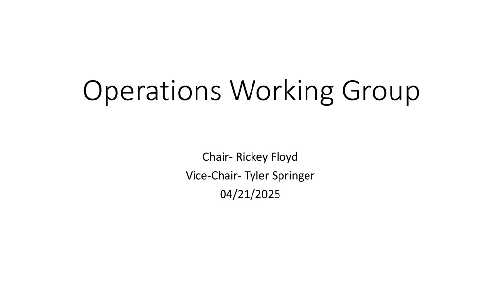 operations working group