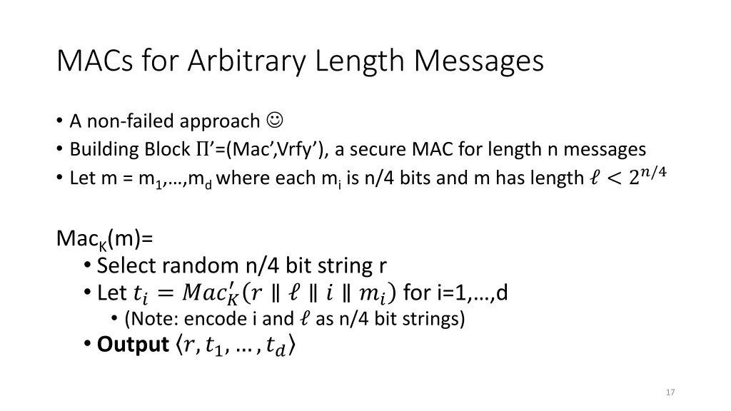 macs for arbitrary length messages 4