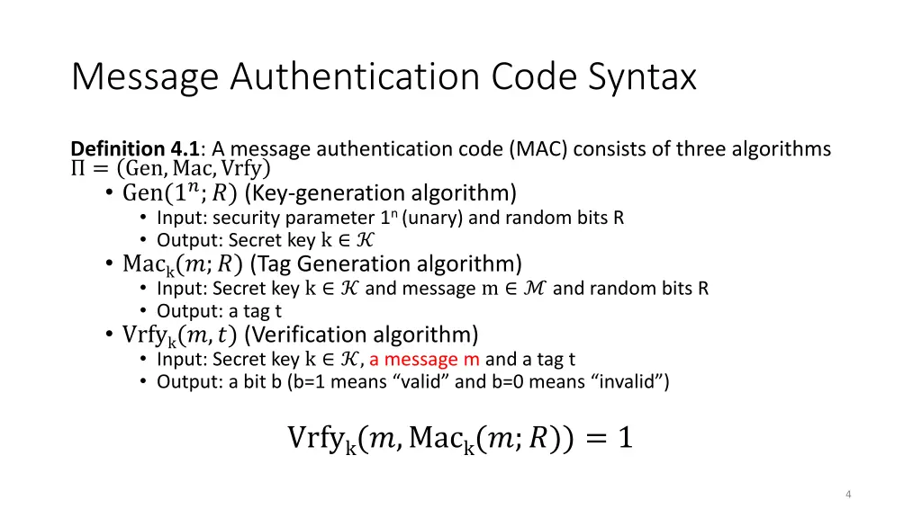 message authentication code syntax