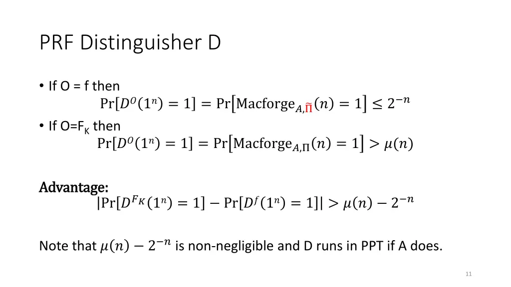prf distinguisher d 1