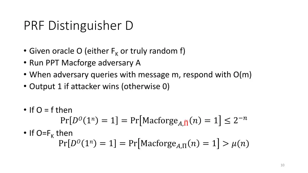 prf distinguisher d