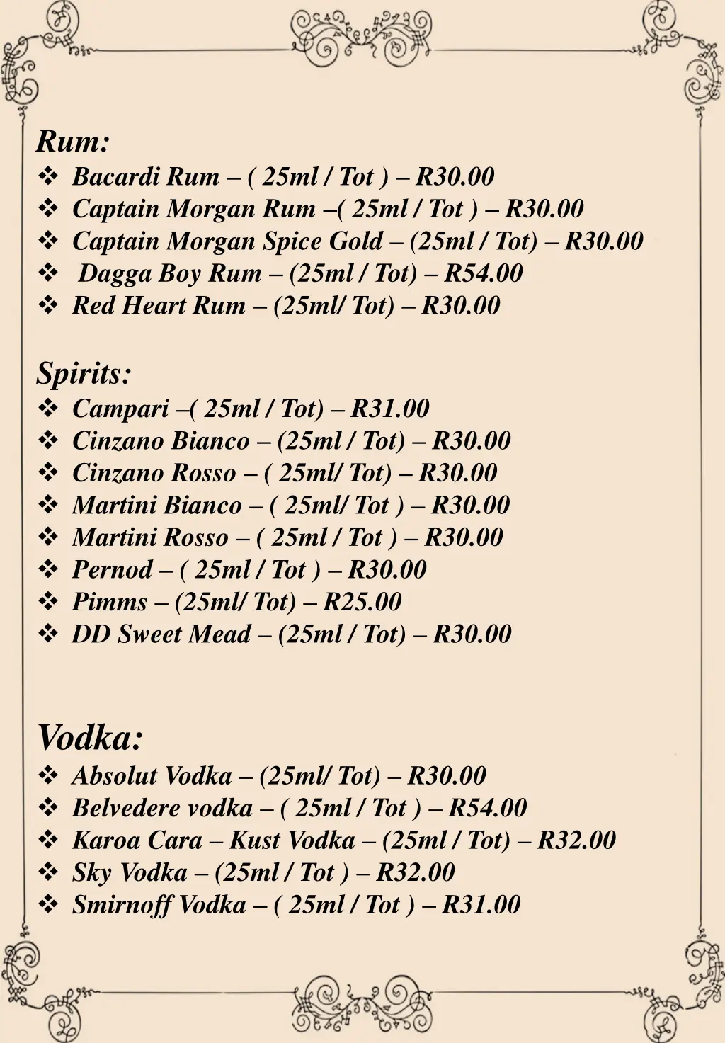 rum bacardi rum 25ml tot r30 00 captain morgan