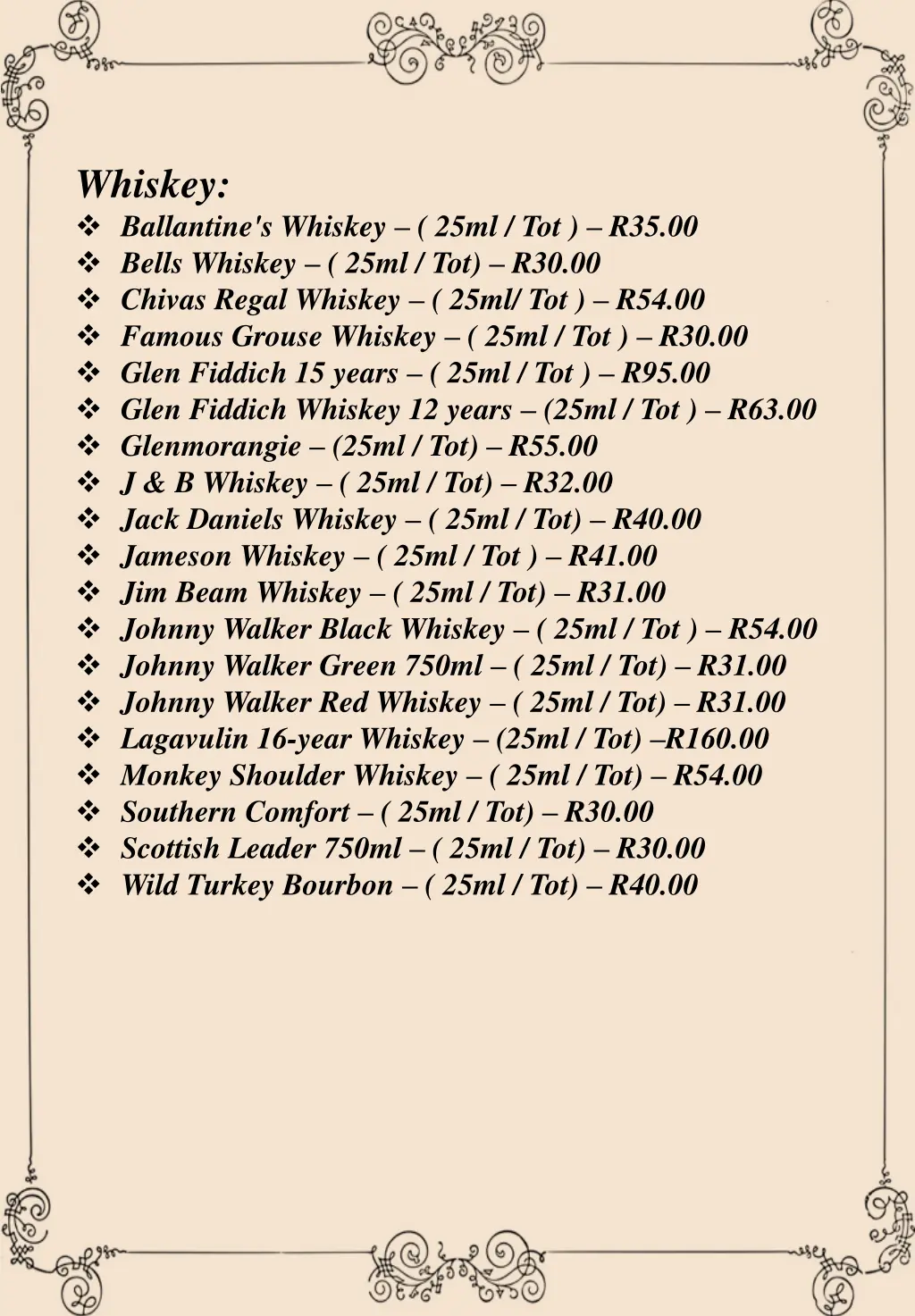 whiskey ballantine s whiskey 25ml