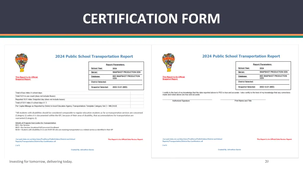 certification form 1