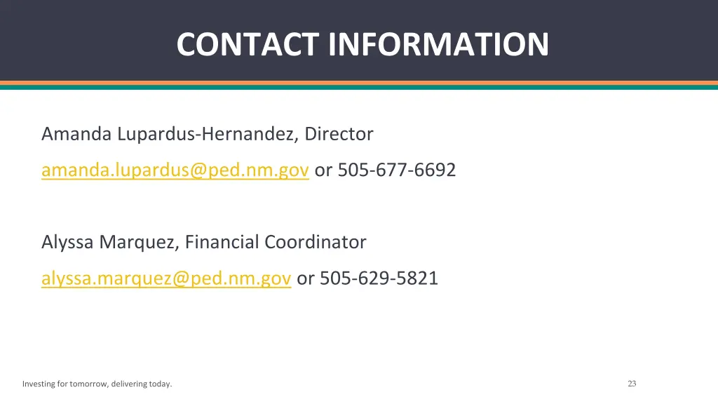 contact information