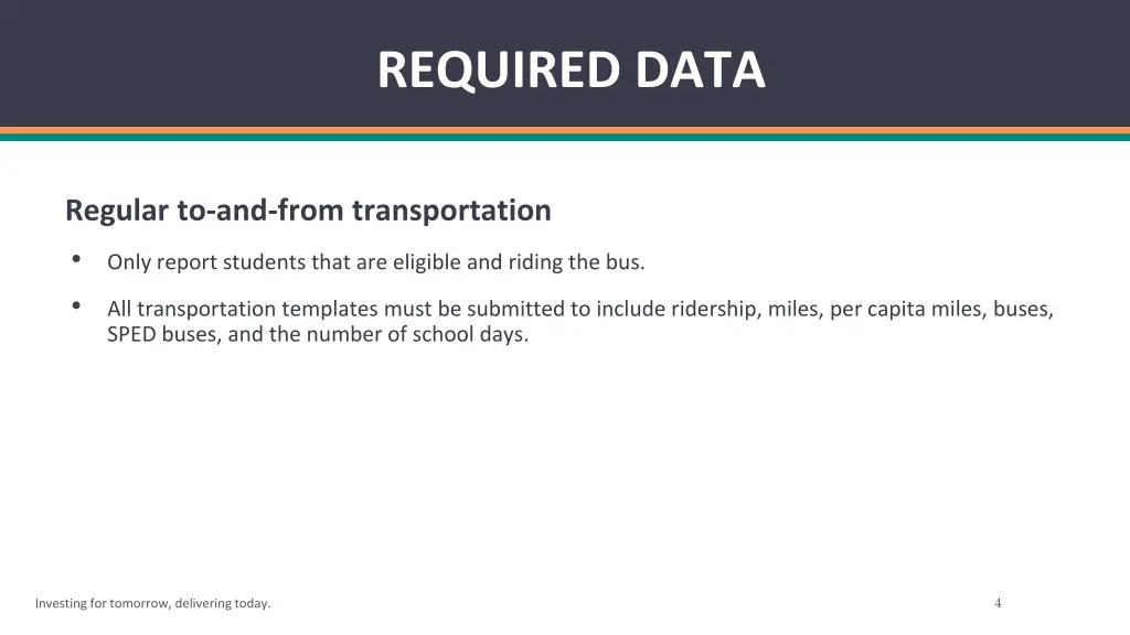 required data