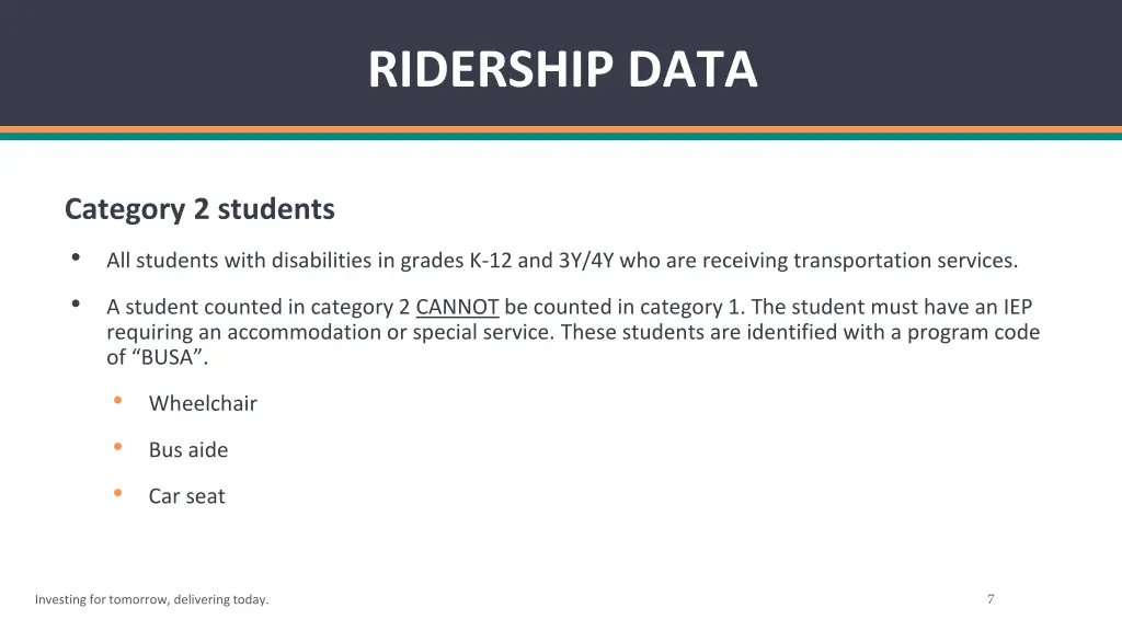 ridership data 2