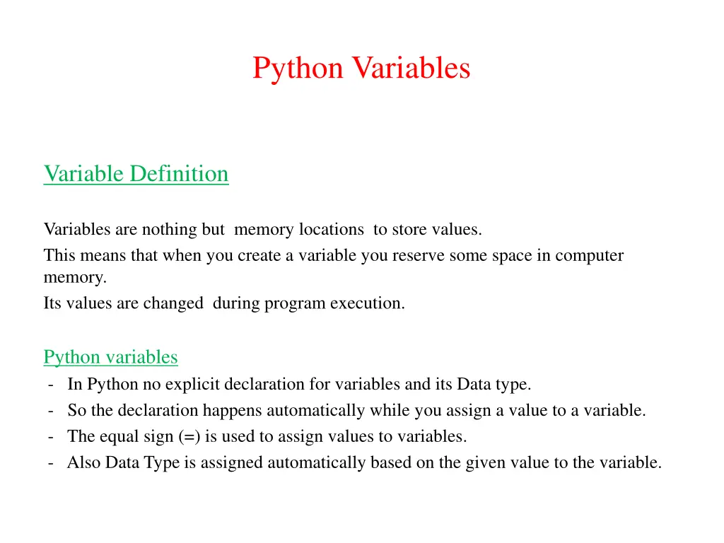 python variables