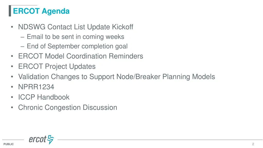 ercot agenda