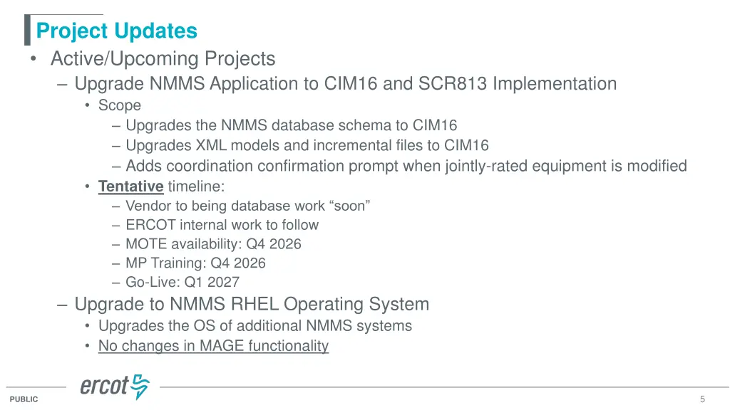 project updates active upcoming projects upgrade