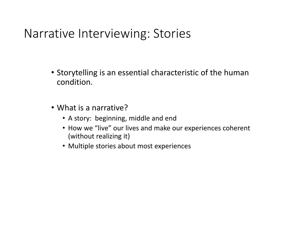 narrative interviewing stories