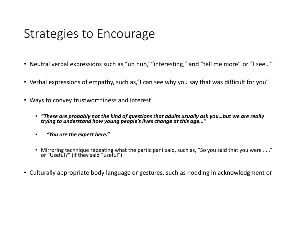 strategies to encourage