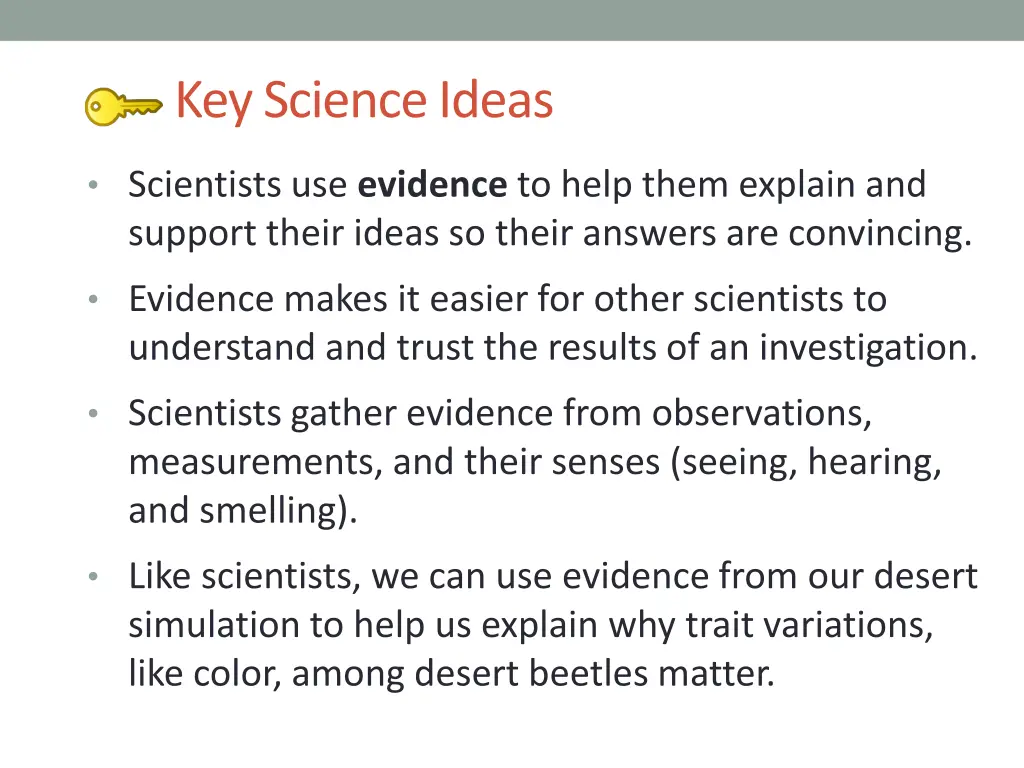key science ideas