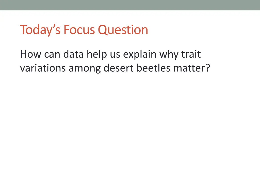 today s focus question