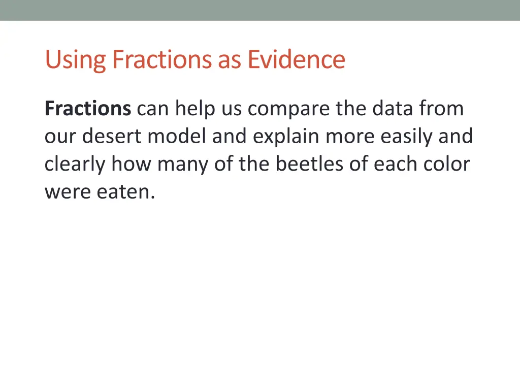 using fractions as evidence
