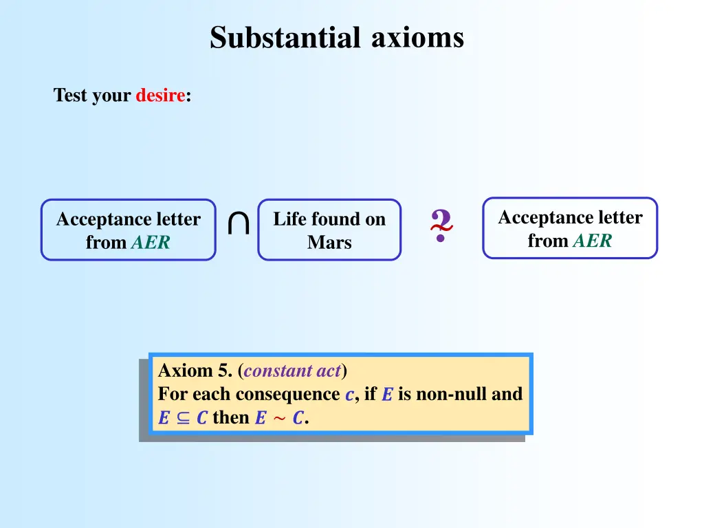 technical axioms substantial