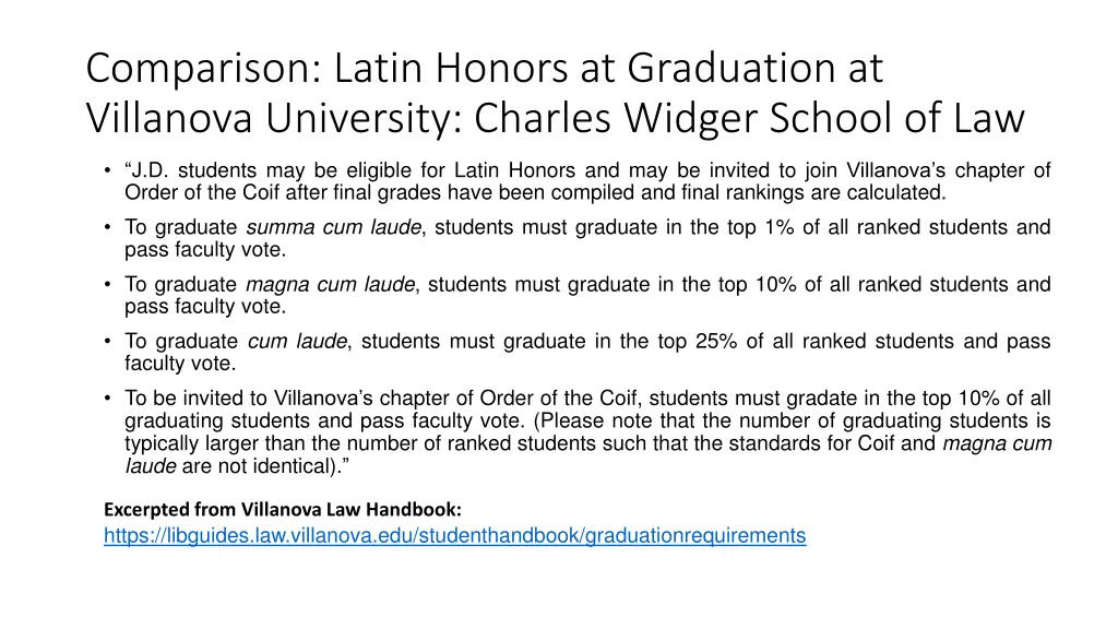 comparison latin honors at graduation