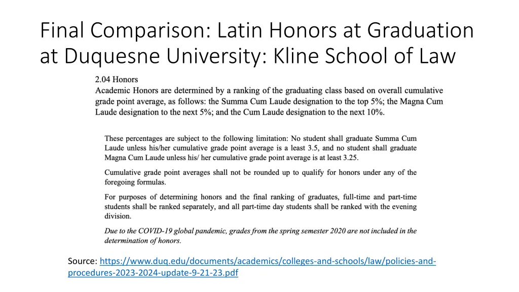 final comparison latin honors at graduation