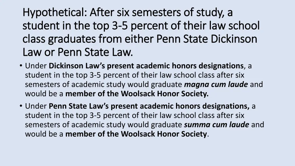 hypothetical after six semesters of study