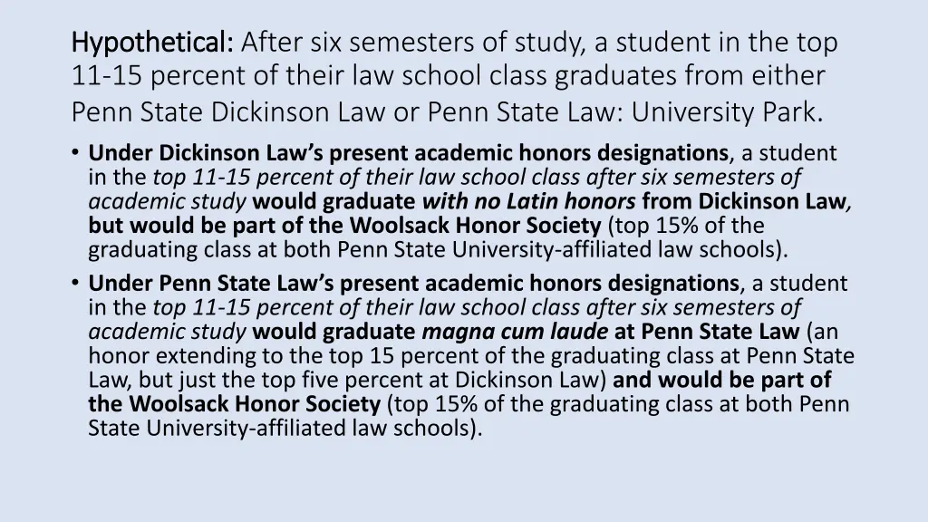 hypothetical hypothetical after six semesters