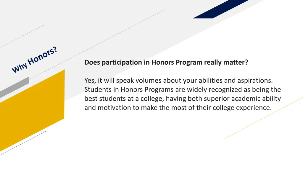 does participation in honors program really matter