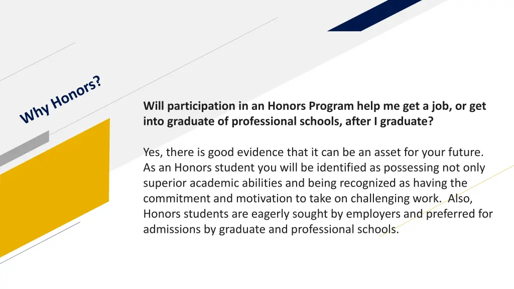 will participation in an honors program help