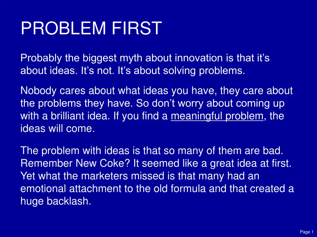 problem first
